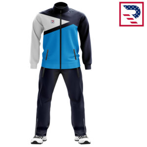 Sports Men Tracksuit 110gsm Black/White/Blue
