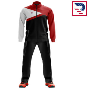 Sports Men Tracksuit 110gsm Black/White/Red
