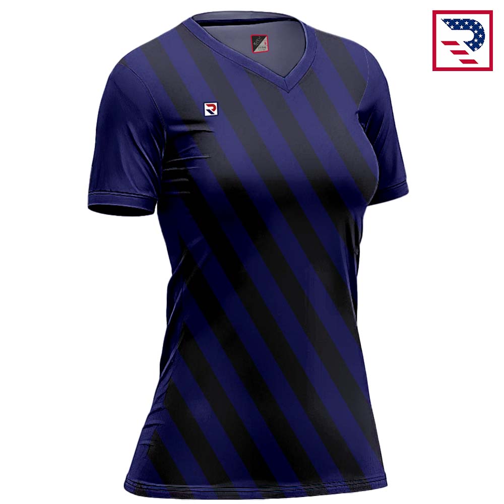Women's Soccer Uniform Slanted Sublimation - Navy Blue - Image 2