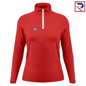 Soccer Women's Half Zip Jacket - Red