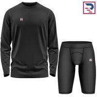 Men's Bodysuit Full Sleeves Shirts and Shorts - Black