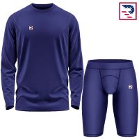 Men's Bodysuit Full Sleeves Shirts and Shorts - Navy