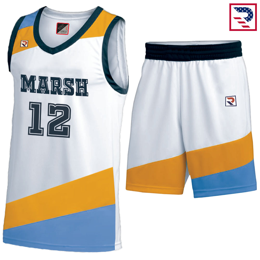 Basketball Uniforms - White/Orange