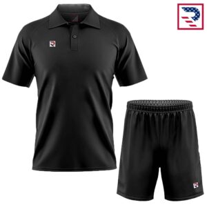 Men's Tennis Uniform, Shirt and Shorts - Black