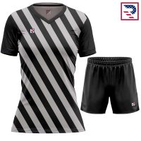 Women's Soccer Uniform Slanted Sublimation - Black