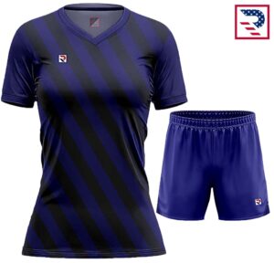 Women's Soccer Uniform Slanted Sublimation - Navy Blue