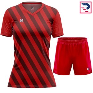 Women's Soccer Uniform Slanted Sublimation - Red