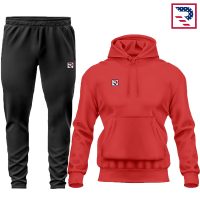 Sports Tracksuit Hoodie & Pant - Red/Black