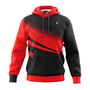 Sublimated Hoodie- Black/ Red