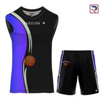 Basketball Jersey and Shorts- Black/ Purple