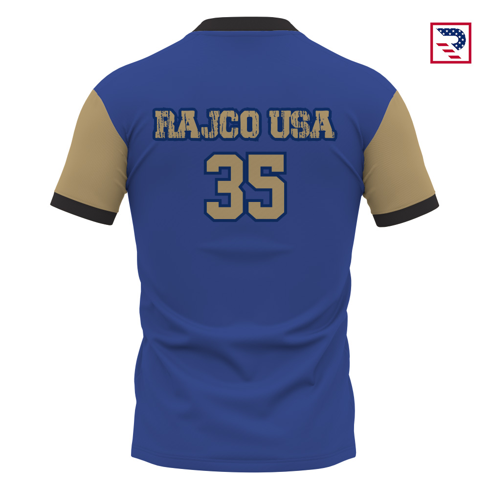 Soccer Jersey blue-gold back