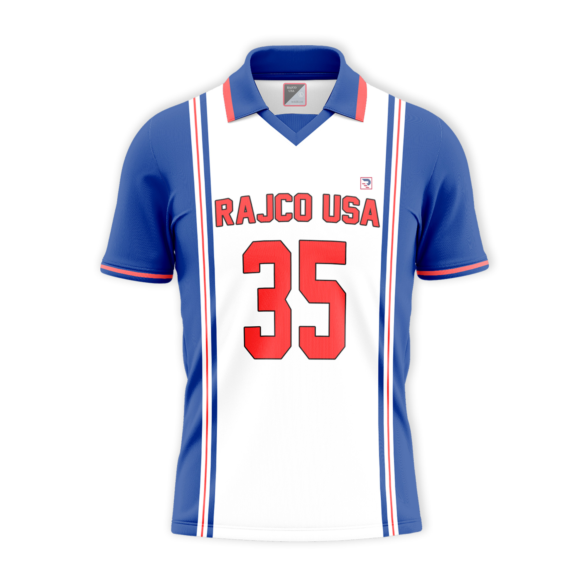 Colar Soccer Jersey Blue and White