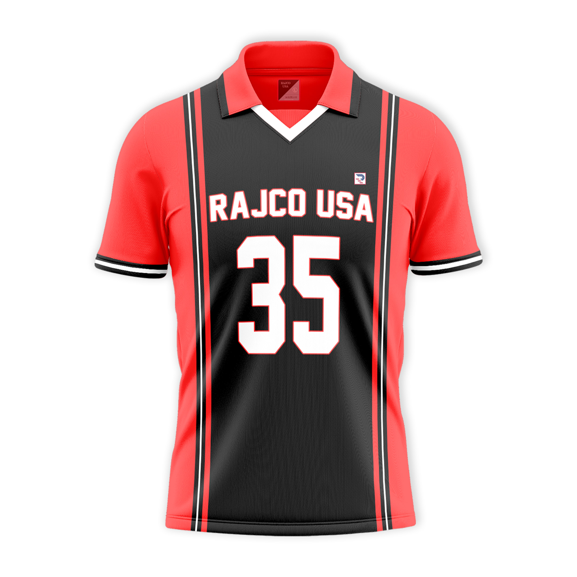 Colar Soccer Jersey Red & Black
