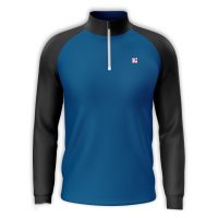 Men's Long Sleeve Quater Zip Training Shirt Blue